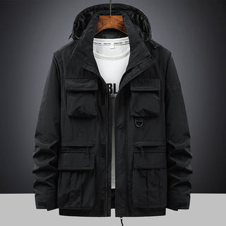 Herren Fieldjacke mit Kapuze und Multifunktionstaschen