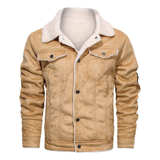 Herren Jeansjacke mit Teddyfutter und Druckknopfleiste