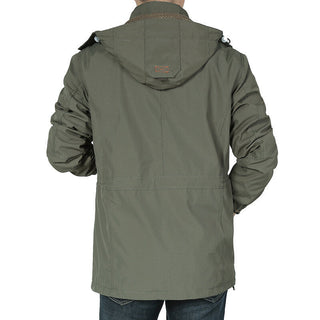 Herren Langarmjacke mit Kapuze, Knöpfen und Taschen