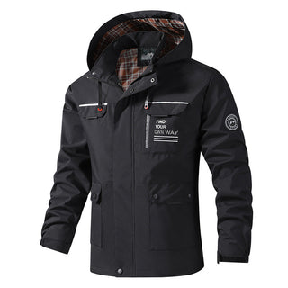 Herren Langarmjacke mit Kapuze und Taschen