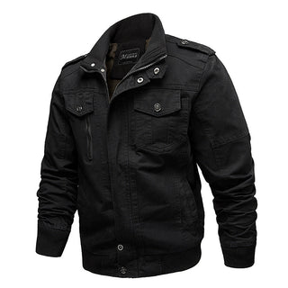 Herren Canvas-Fieldjacke mit Stehkragen und multifunktionalen Taschen
