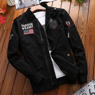 Herren Patchwork-Bomberjacke mit Ärmeltasche und geripptem Bündchen