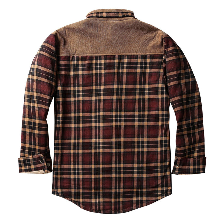 Herren Hemdjacke mit Karomuster und Taschen