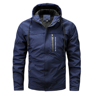Herren winddichte Softshelljacke mit verstellbarer Kapuze und Innenfutter