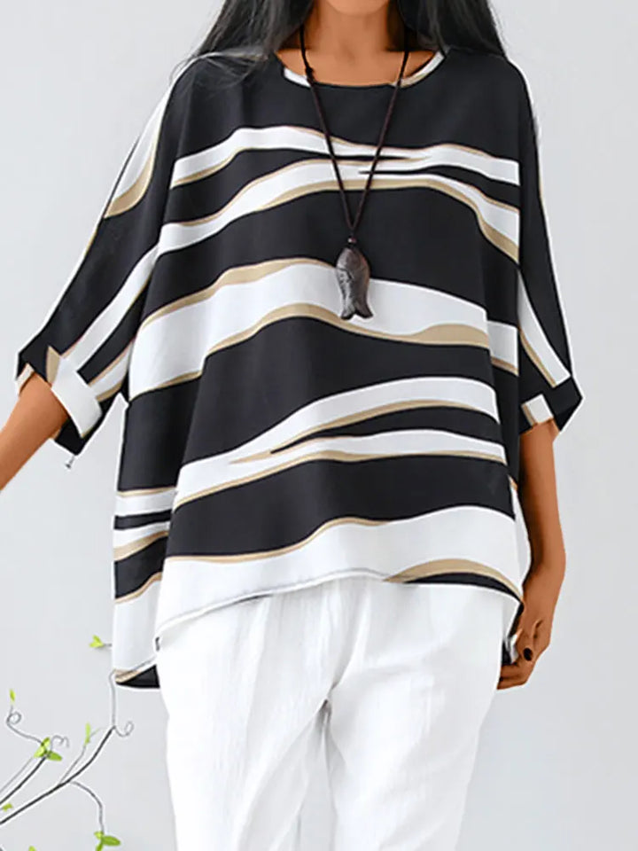 Aria™ - Stilvolle O-Ausschnitt Bluse