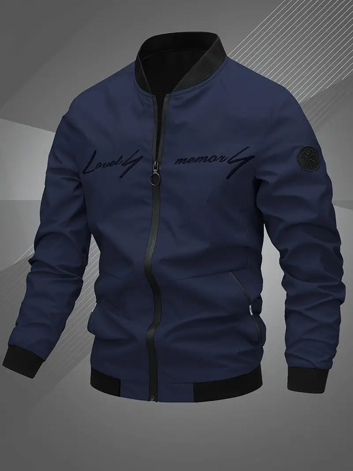 Finn - Lässige Bomberjacke Mit Gesticktem Buchstaben Für Männer