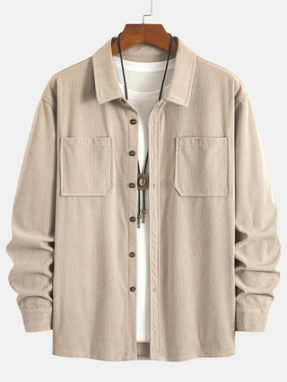 Bryce | Herren Langarm-Overshirt mit Taschen und Knöpfen