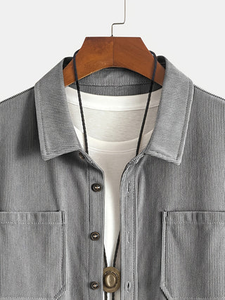 Bryce | Herren Langarm-Overshirt mit Taschen und Knöpfen