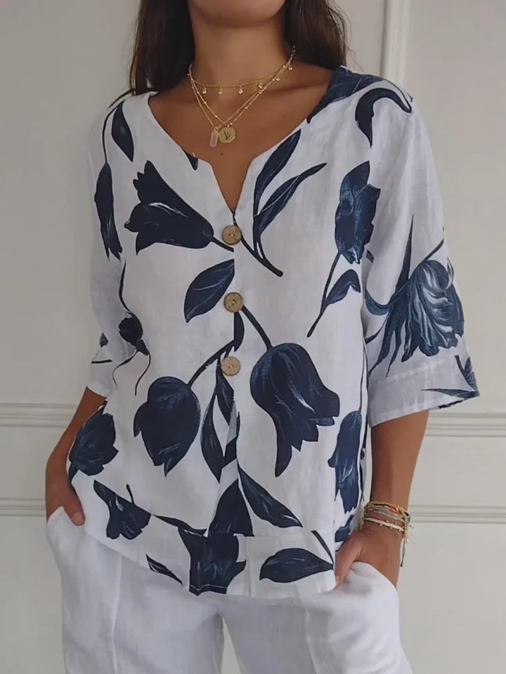 Sanne™ | Florale Button-Up Bluse
