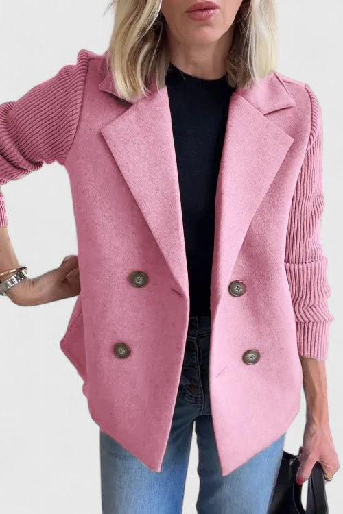 Emma | Damen Blazer mit Strickärmeln und Knöpfen