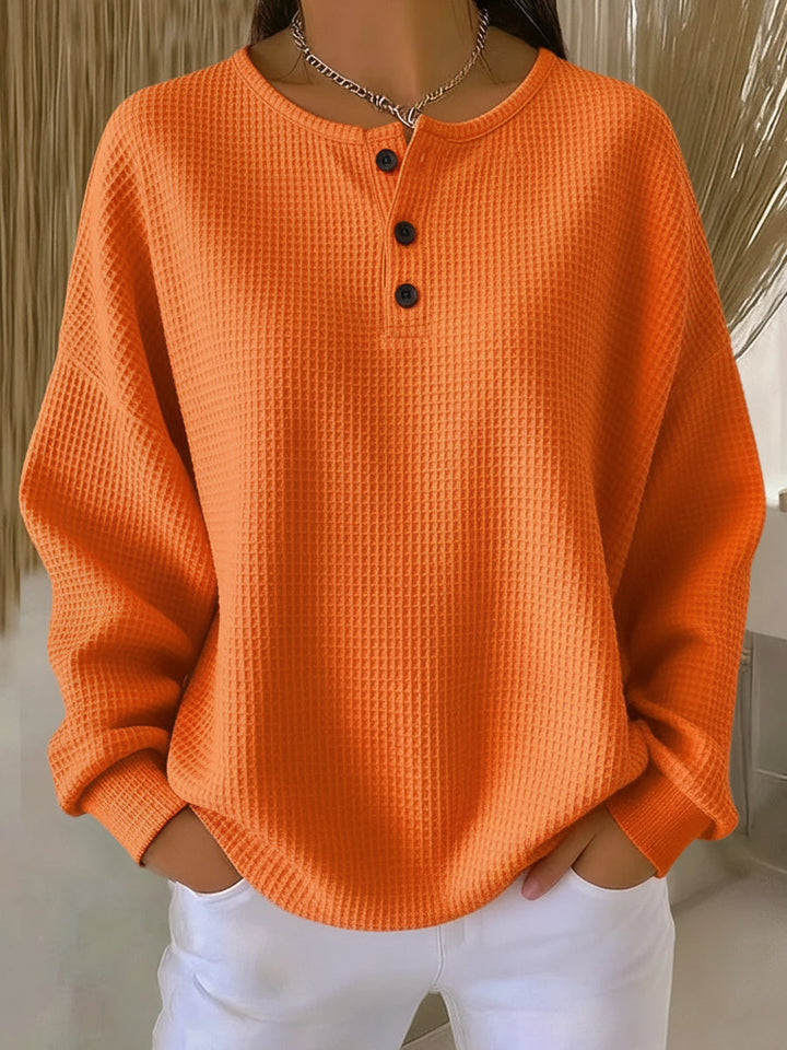 Anne™ - Gemütliches Sweatshirt mit Waffelstrick und Kragen