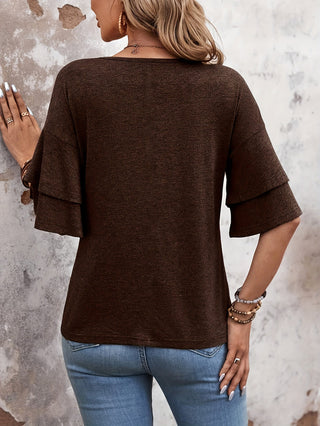 Hazel™ - T-Shirt mit V-Ausschnitt und weiten Ärmeln