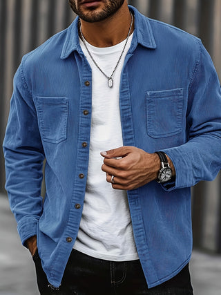 Bryce | Herren Langarm-Overshirt mit Taschen und Knöpfen