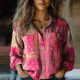 Lily™ - Bedruckte Vintage-Bluse
