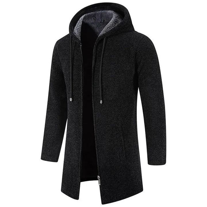 Elias - Mittellange Herrenjacke Mit Kapuze Und Wattiertem Fleece
