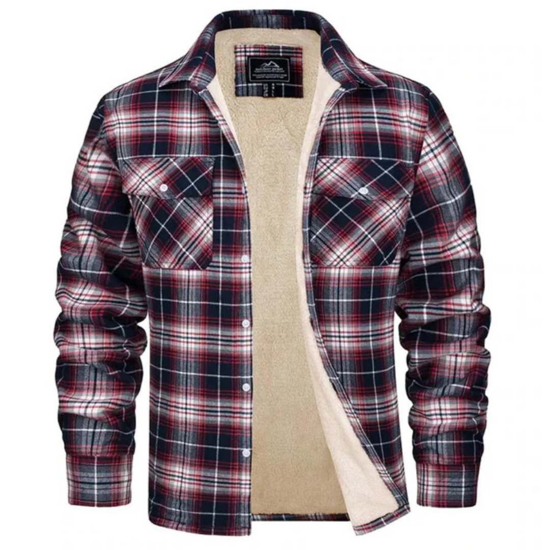 Ethan | Herren Karo Jacke mit Knöpfen und Taschen