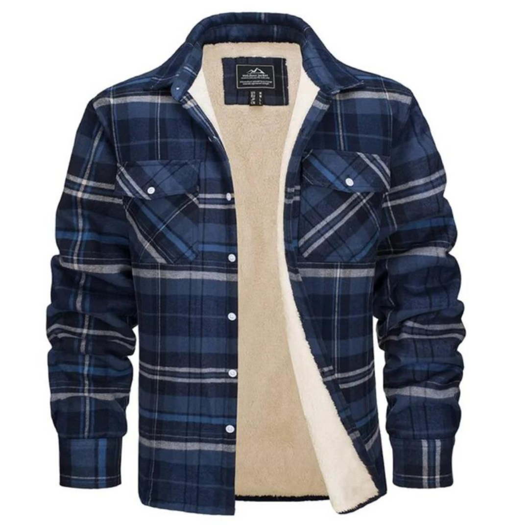 Ethan | Herren Karo Jacke mit Knöpfen und Taschen