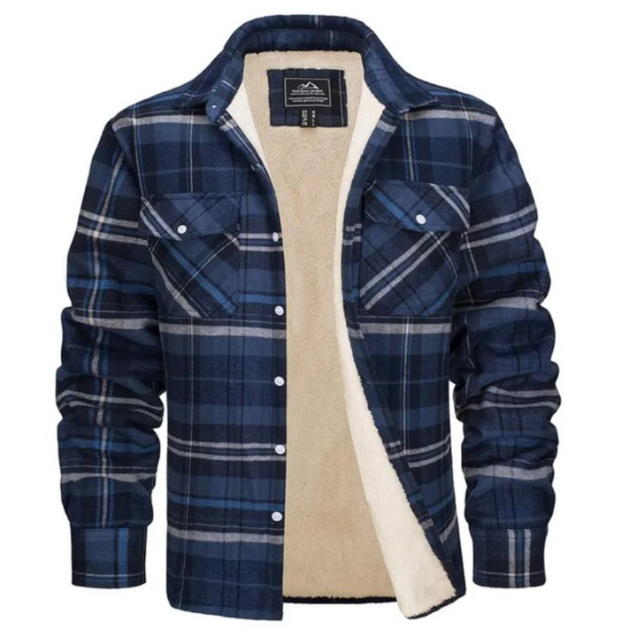 Ethan | Herren Karo Jacke mit Knöpfen und Taschen