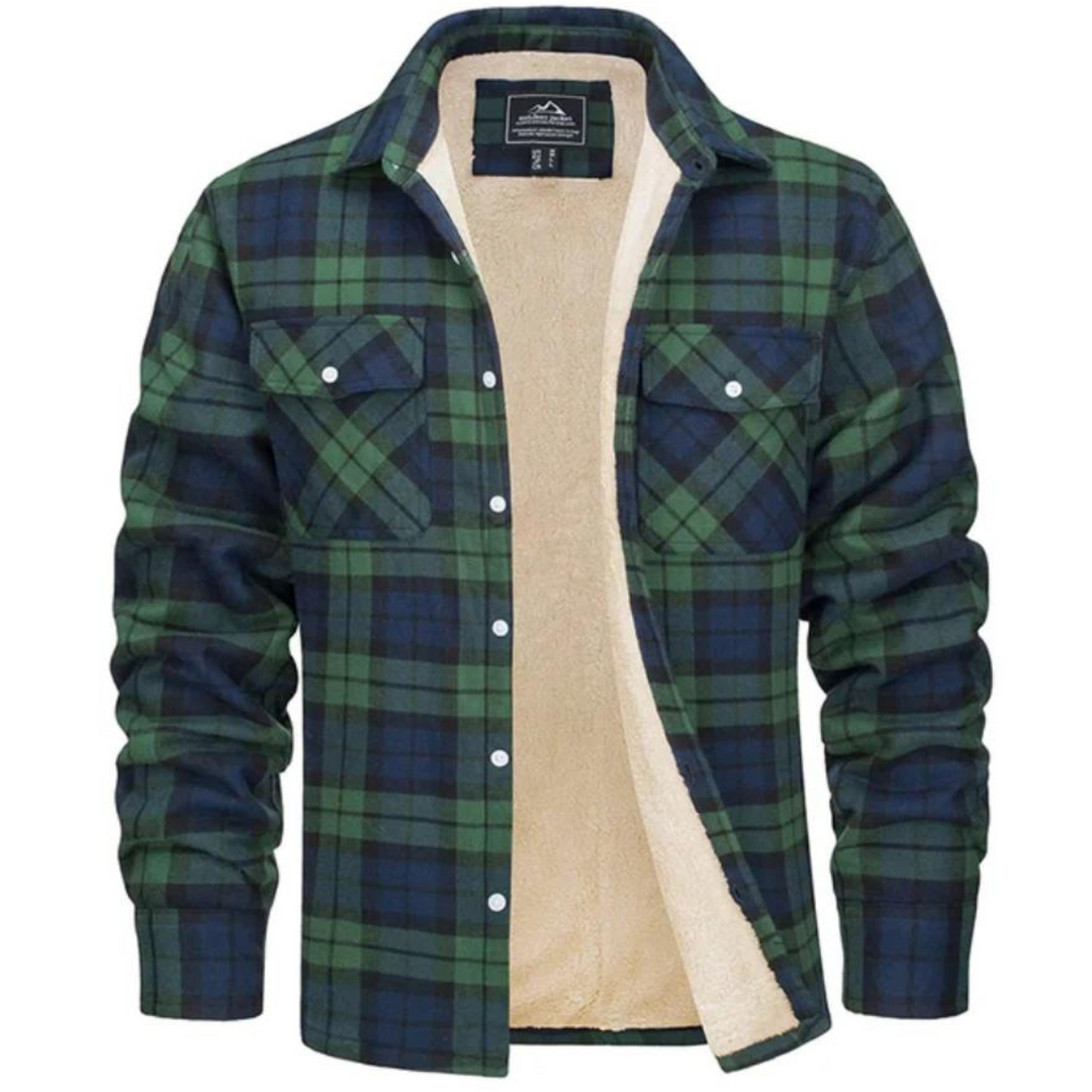 Ethan | Herren Karo Jacke mit Knöpfen und Taschen