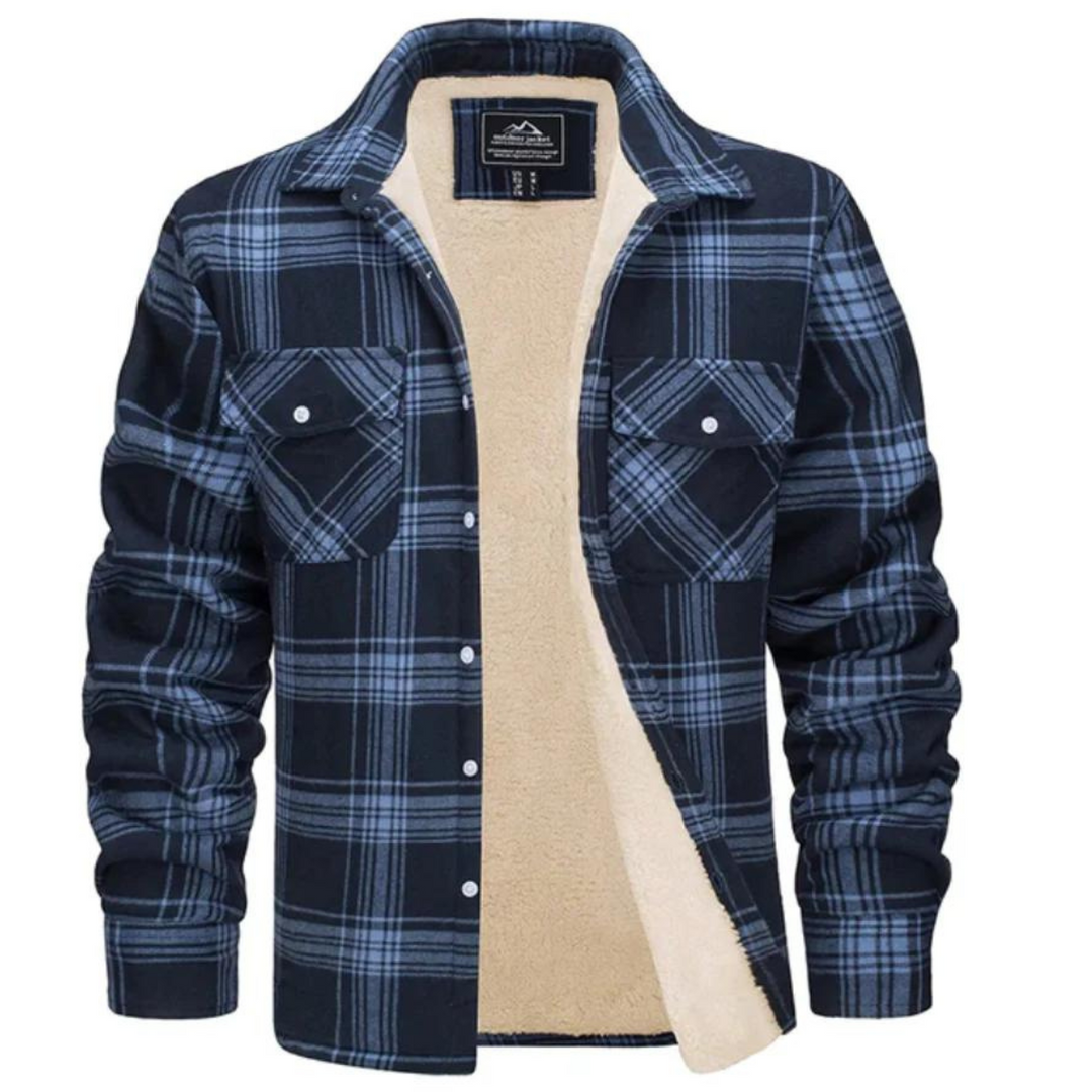 Ethan | Herren Karo Jacke mit Knöpfen und Taschen