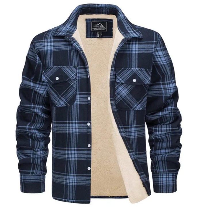 Ethan | Herren Karo Jacke mit Knöpfen und Taschen