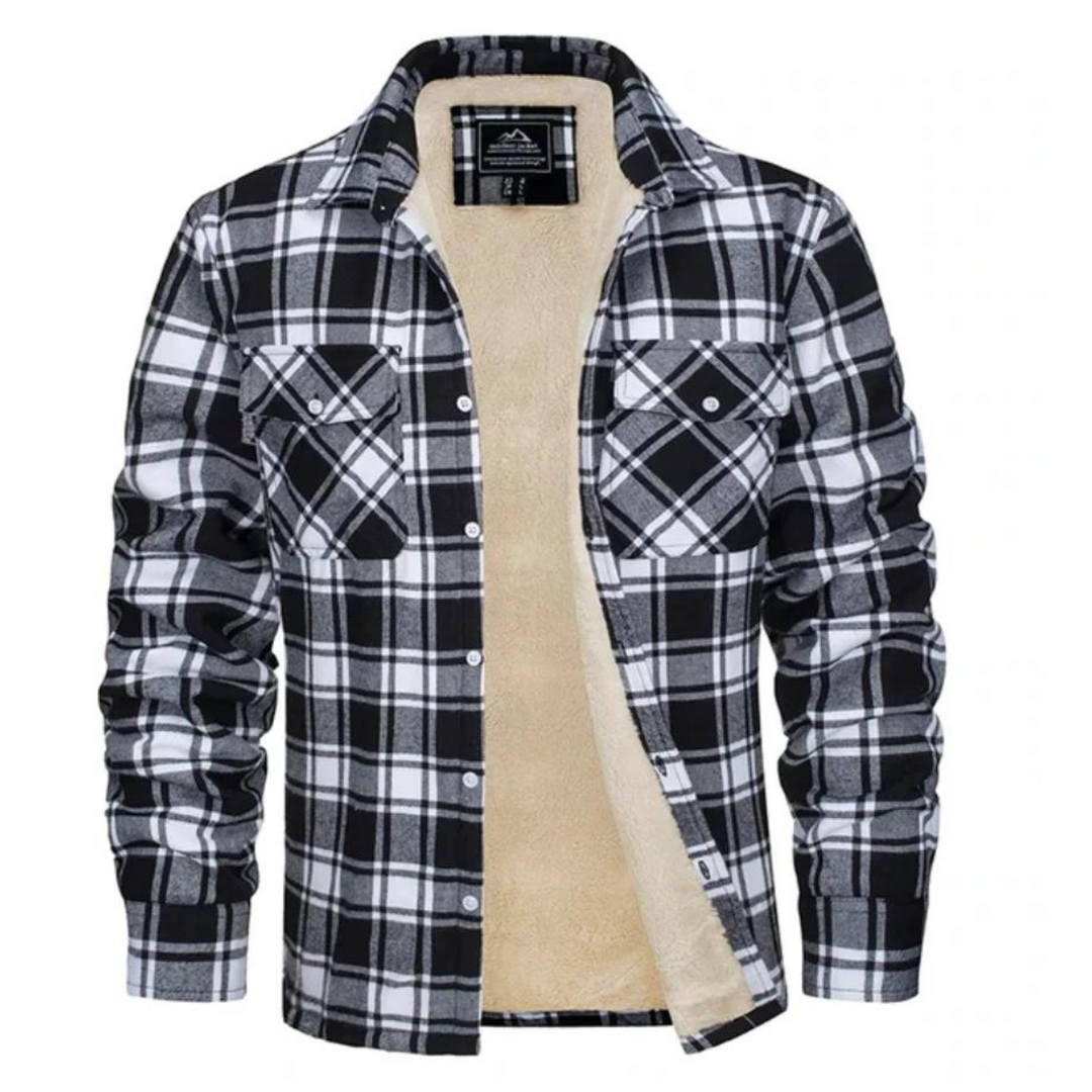 Ethan | Herren Karo Jacke mit Knöpfen und Taschen
