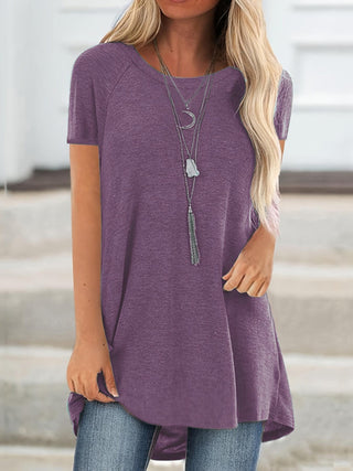 Faye™ - Lässiges Longline Crew Neck T-Shirt