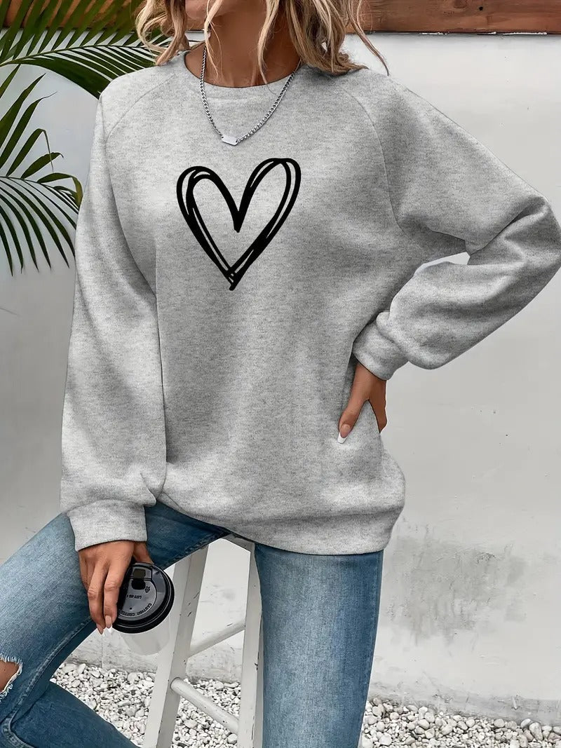 Heartzone - Lässiges Sweatshirt Mit Herzmotiv