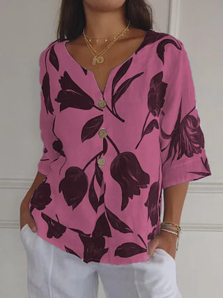 Sanne™ | Florale Button-Up Bluse