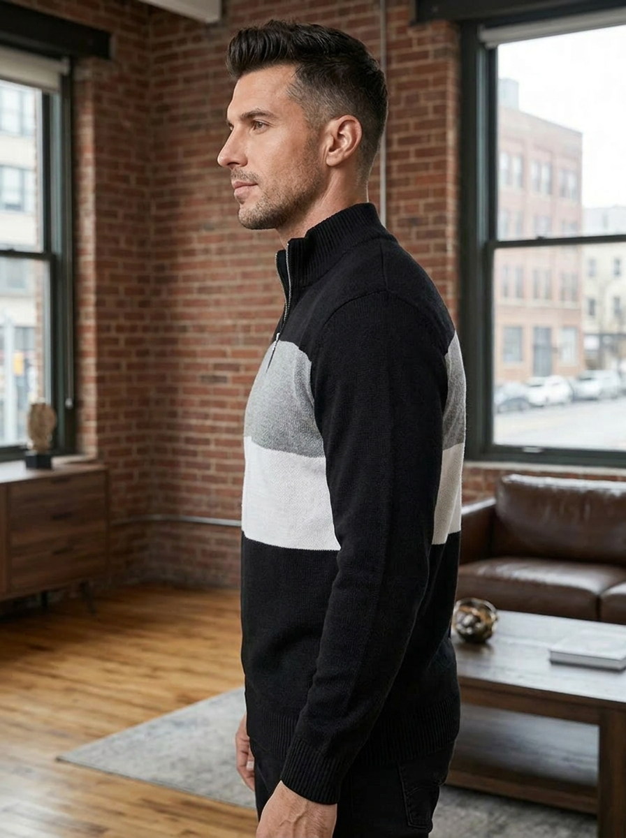 Brit & Boho™  | Der Aspen Colorblock Quarter-Zip