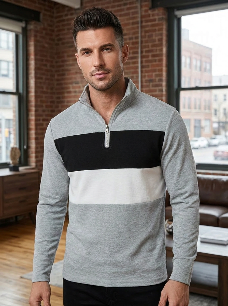 Brit & Boho™  | Der Aspen Colorblock Quarter-Zip
