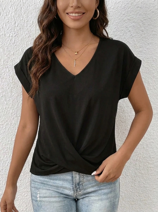Sarah™ - Lässiges T-Shirt mit V-Ausschnitt