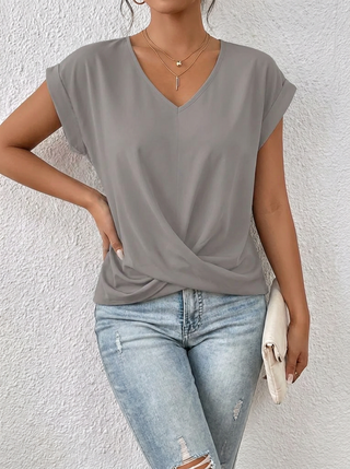 Sarah™ - Lässiges T-Shirt mit V-Ausschnitt