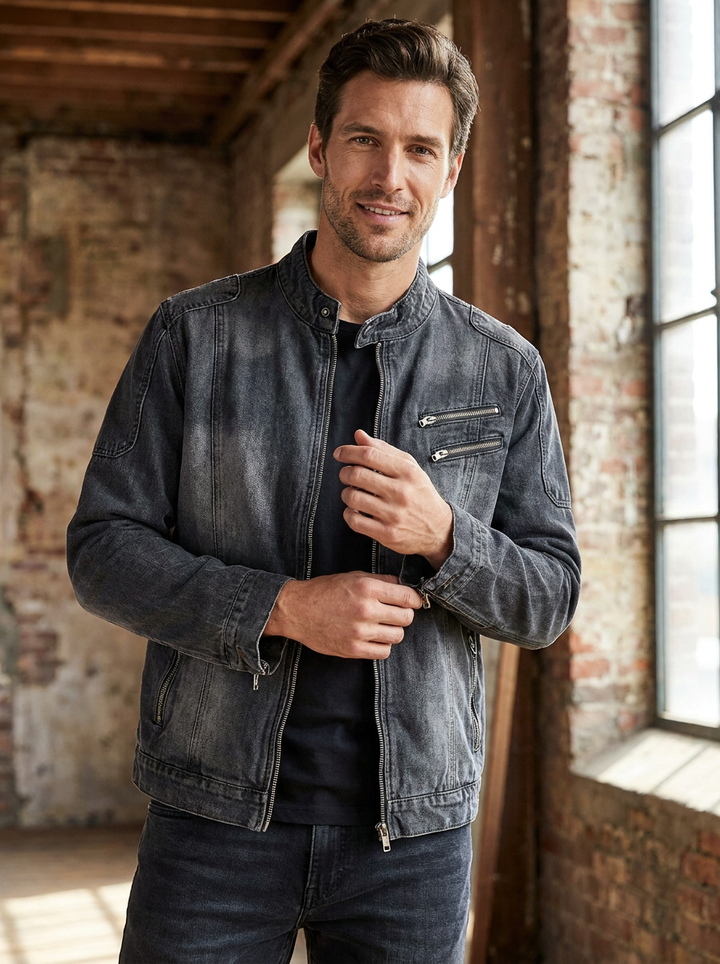 Herren Jacke mit Reißverschluss und Tasche