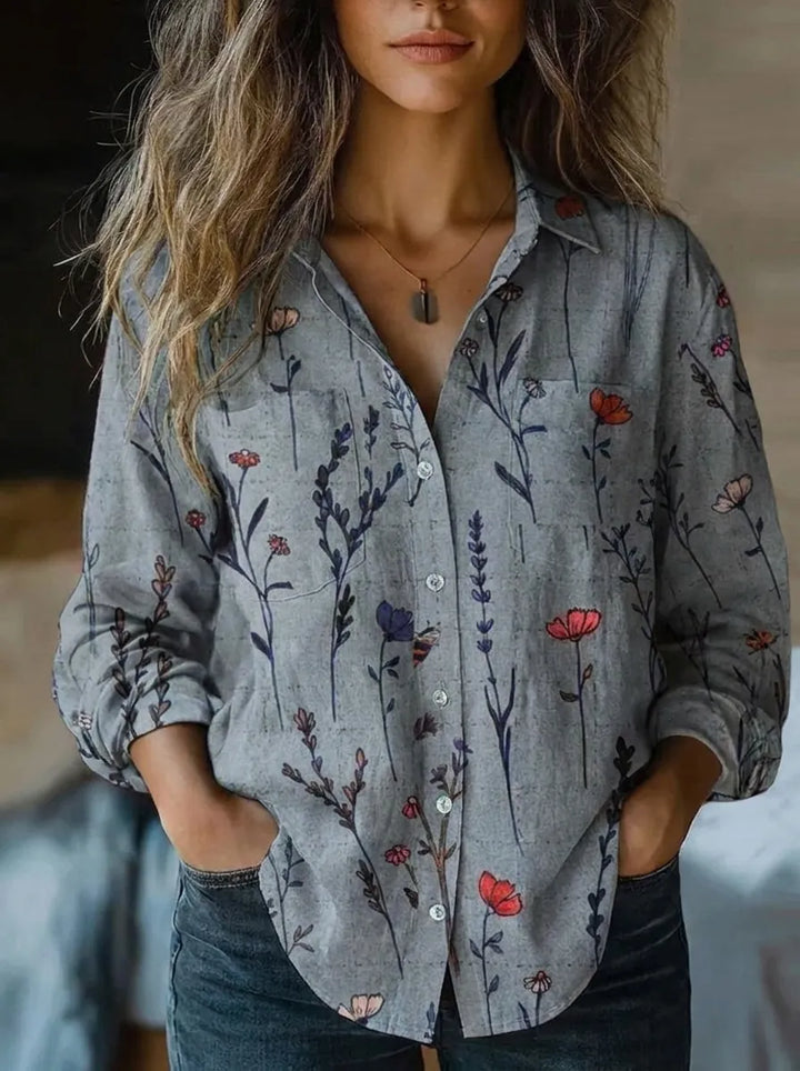 Lily™ - Bedruckte Vintage-Bluse