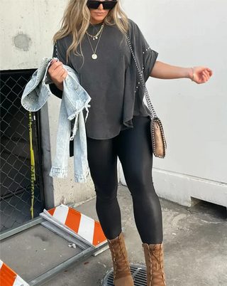 Isabelle™ - Oversized T-Shirt mit Nieten