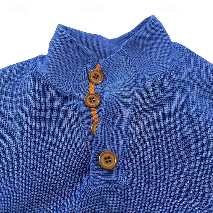 Sebastian | Herren Langarmpullover mit Knöpfen