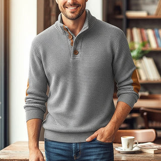 Sebastian | Herren Langarmpullover mit Knöpfen
