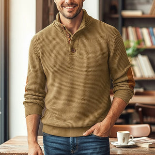 Sebastian | Herren Langarmpullover mit Knöpfen