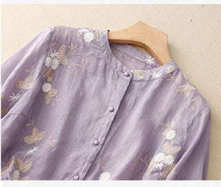 Kourtney™ | Schicke Bluse mit gestickten Akzenten